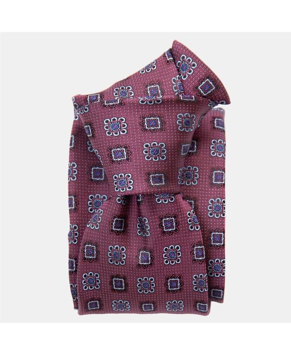 エリザベッタ メンズ アクセサリー ネクタイ シルク Elizabetta Trento Silk Jacquard Tie for Men Raspberry