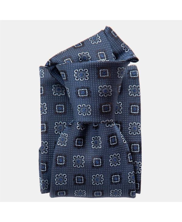 エリザベッタ メンズ アクセサリー ネクタイ シルク Elizabetta Trento Silk Jacquard Tie for Men Blue ブルー