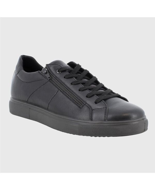アルパインスイス メンズ シューズ スニーカー レザー Alpine Swiss Mens Dante Made in Italy LowTop Leather Sneaker Black ブラック