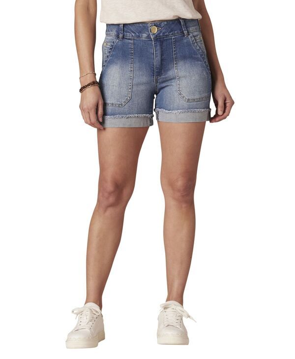 デモクラシー レディース ボトムス ハーフパンツ・ショーツ プチ ショートパンツ Democracy Petite Ab Solution HighRise Cargo Shorts Blue Vin