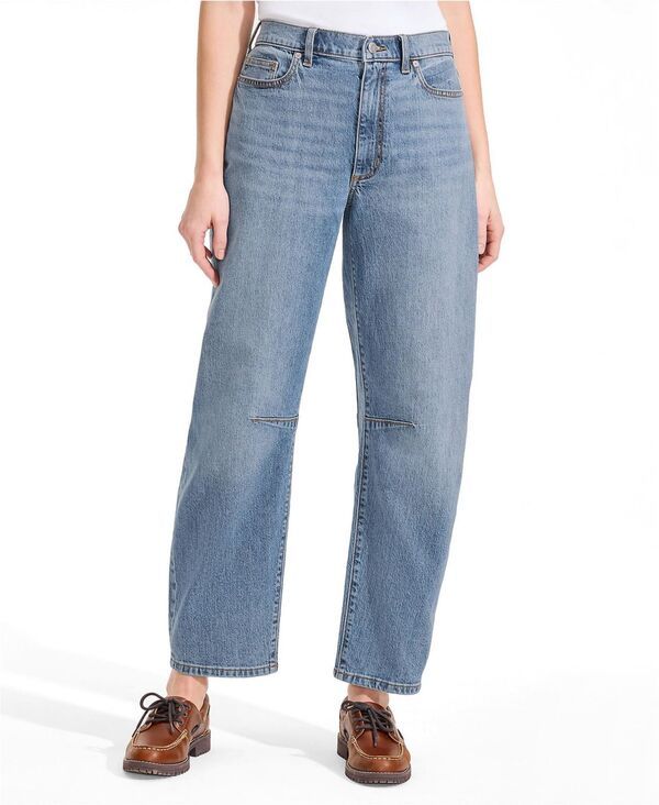 ランズエンド レディース ボトムス カジュアルパンツ プチ デニム アンクル ジーンズ Lands End Petite Soft Denimid Rise Relaxed Barreleg Ankl
