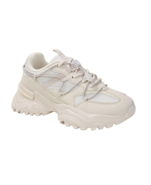 バーネス レディース シューズ スニーカー レース BERNESS Womens Branch Mixed MaterialaceUp Sneakers White ホワイト