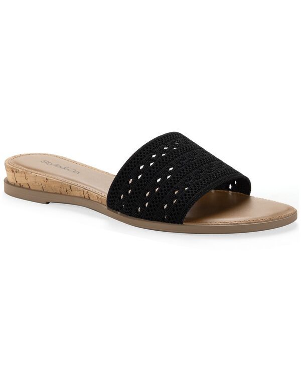 スタイルアンドコー レディース シューズ スリッポン・ローファー サンダル ニット Style Co Womens Eviee Knit SlipOn Slide Sandals Black Beau