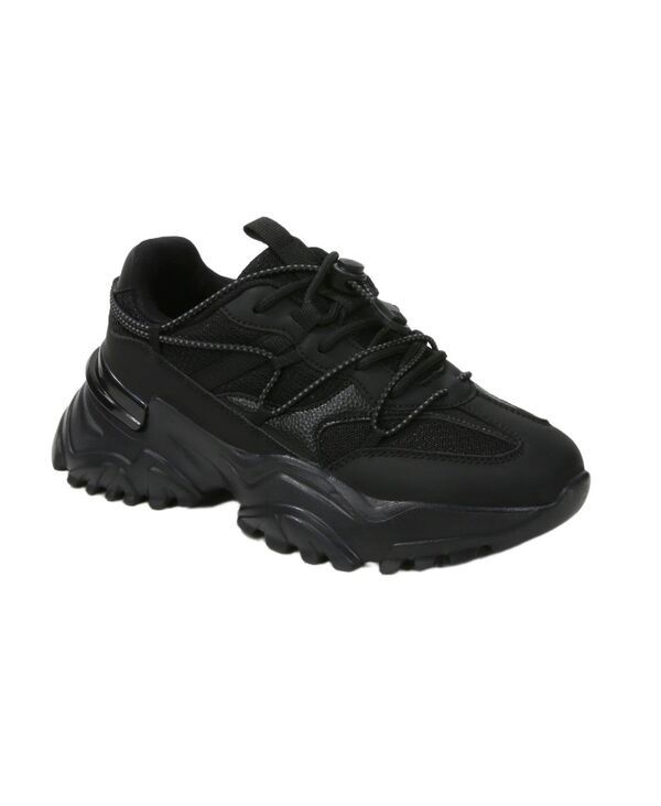 バーネス レディース シューズ スニーカー レース BERNESS Womens Branch Mixed MaterialaceUp Sneakers Black ブラック