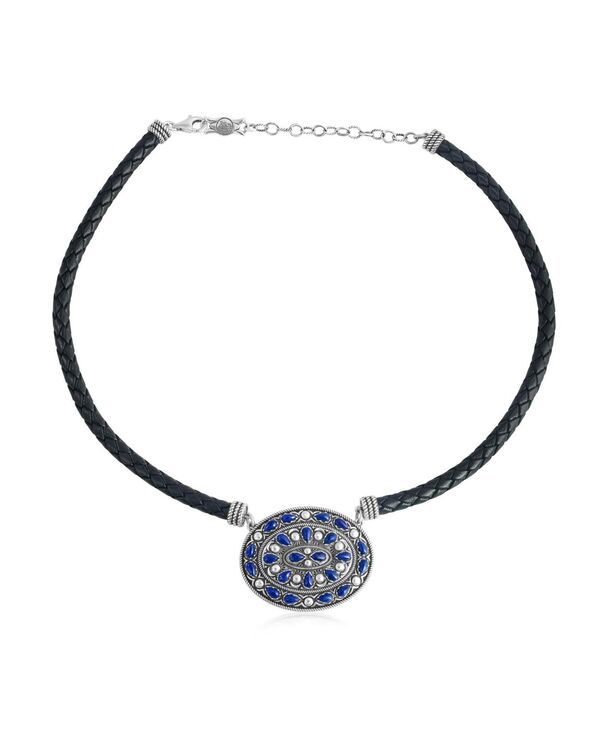 アメリカンウエストジュエリー レディース アクセサリー ネックレス・チョーカー・ペンダントトップ レース レザー American West Jewelry Sterling Lapis Oval P