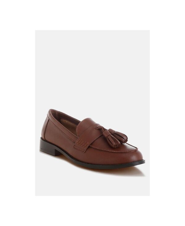 ラグアンドコー レディース シューズ スリッポン・ローファー レザー Rag Co Rag and Co Womens Yelena Realeather Tasseloafers Brown gen 15,360円