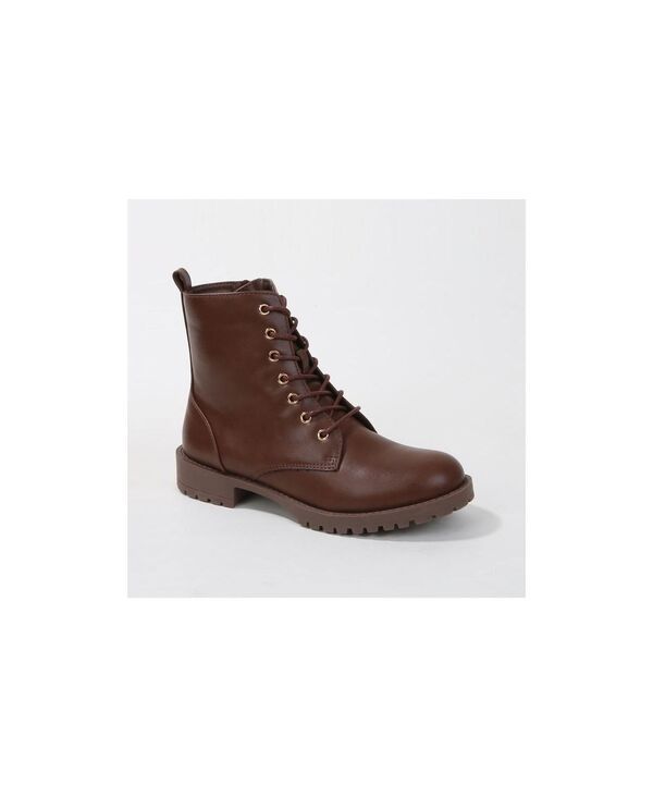 バーネス レディース シューズ ブーツ・レインブーツ BERNESS Phillina Combat Boots Brown ブラウン
