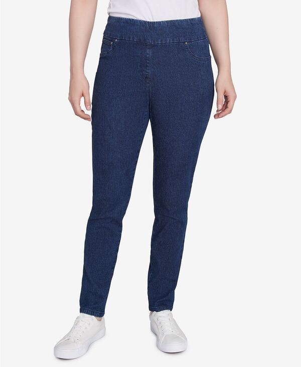 ルビーアールディー レディース ボトムス カジュアルパンツ プチ デニム Ruby Rd Petite MidRise PullOn Straight Extra Stretch Denim Pant
