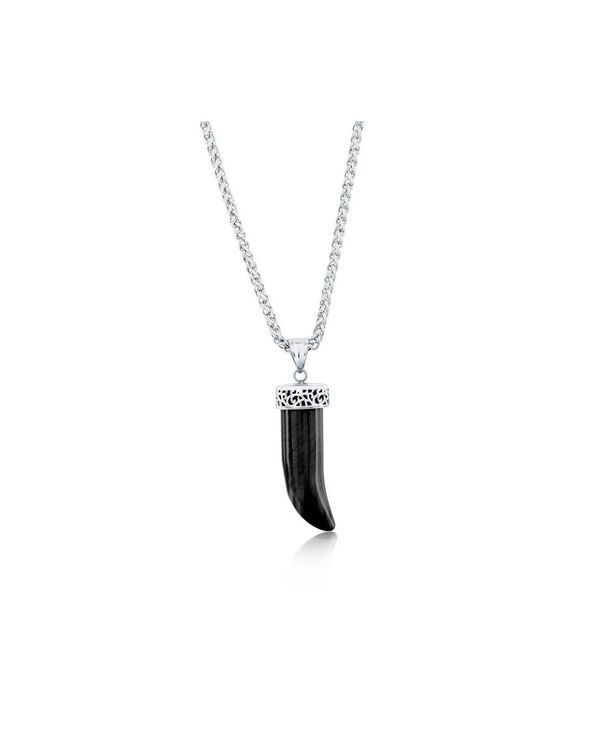 メタロ レディース アクセサリー ネックレス・チョーカー・ペンダントトップ Tシャツ レース Metallo Stainlessteel Hornecklace Onyx