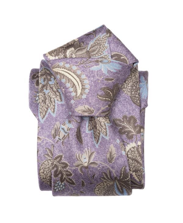エリザベッタ メンズ アクセサリー ネクタイ プリント シルク Elizabetta Mens Medici Printed Silk Tie for Men Lavender ラベンダー