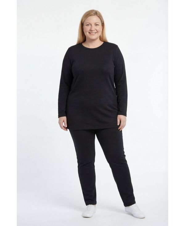 ウーマン ウィズイン レディース アウター パーカー・スウェット プラスサイズ シャツ フリース Woman Within Plusize Fleece Sweatshirt Set Black ブラ