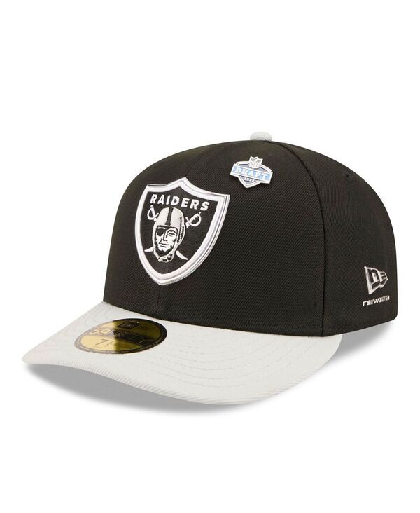 ニューエラ メンズ アクセサリー 帽子 New Era Mens BlackSilver Las Vegas Raiders 2026 NFL Draft PreCurved 59FIFTY Fitt