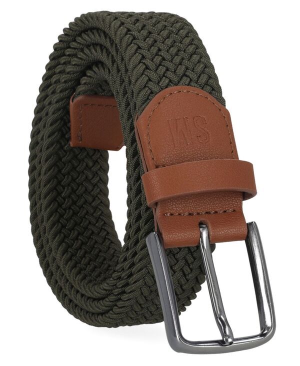 スティーブ マデン メンズ アクセサリー ベルト Steve Madden Mens Woven Elastic Belt Olive Green グリーン
