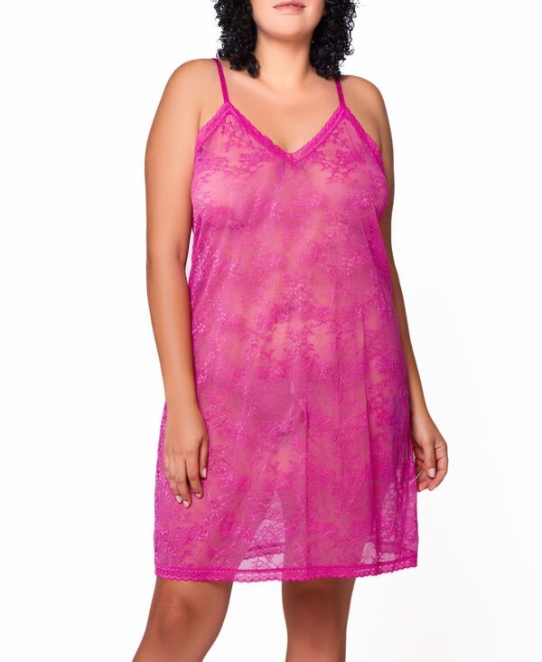 アイコレクション レディース アンダーウェア ナイトウェア プラスサイズ シアー レース iCollectionaomi Plusize Allover Lace Sheer Lingerie Che