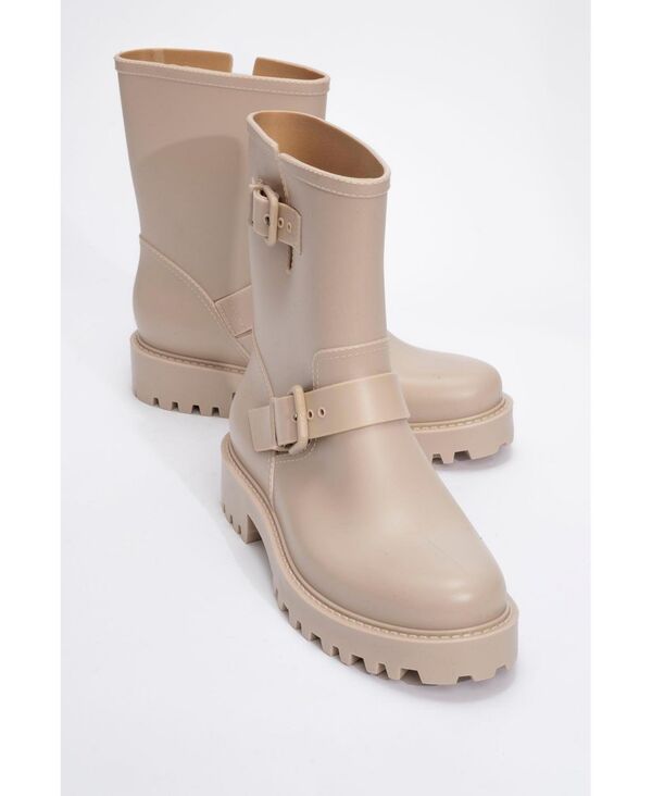 プロローグシューズ レディース ブーツ・レインブーツ Prologue Shoes Zone Rain Boot Women Beige faux leather ベージュ