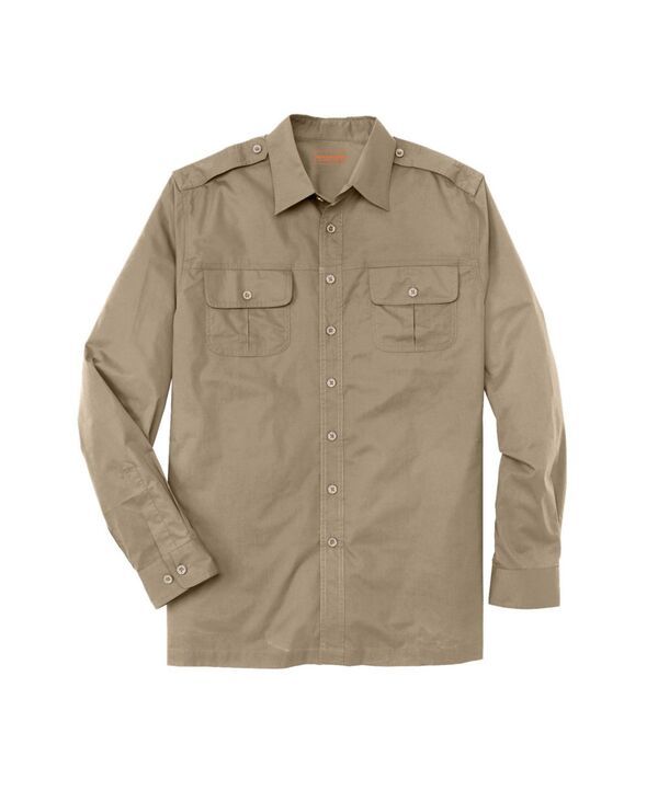 ボルダークリーク メンズ トップス シャツ トール Boulder Creek Big Tall by KingSize Long Sleeve Pilot Shirt Dar khaki カーキ
