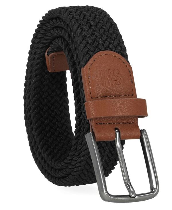 スティーブ マデン メンズ アクセサリー ベルト Steve Madden Mens Woven Elastic Belt Black ブラック