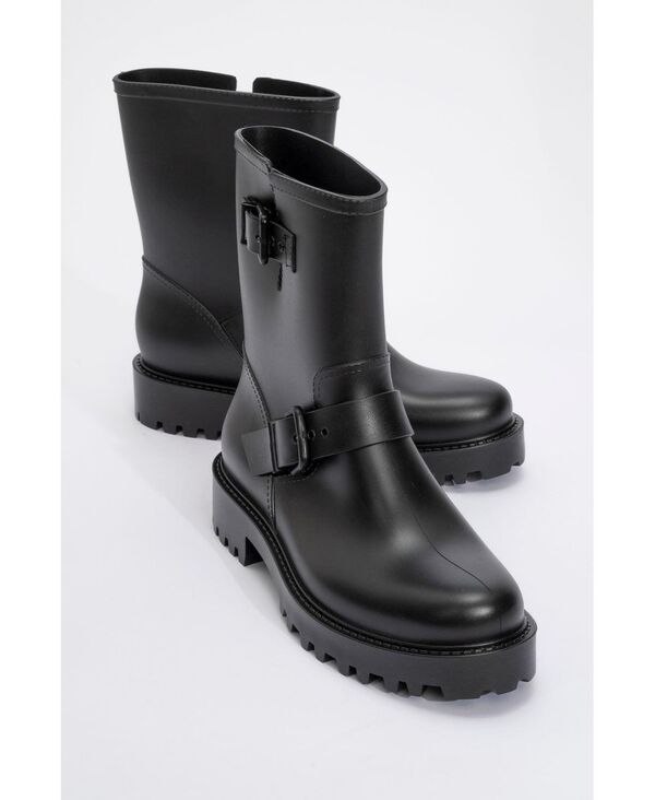 プロローグシューズ レディース ブーツ・レインブーツ Prologue Shoes Zone Rain Boot Women Black faux leather ブラック