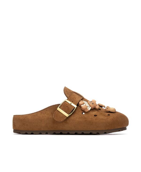 キシタイ レディース シューズ サンダル スエード XTI Womensuede Clogs With Teddy Bear Charms Camel キャメル