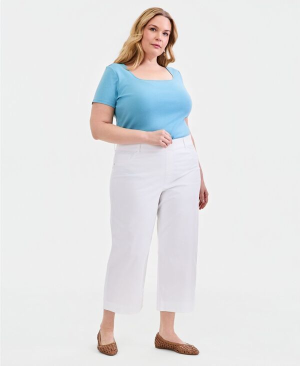 スタイルアンドコー レディース ボトムス デニムパンツ プラスサイズ クロップド ジーンズ Style Co Plusize HighRise Shaping Cropped Jeans White