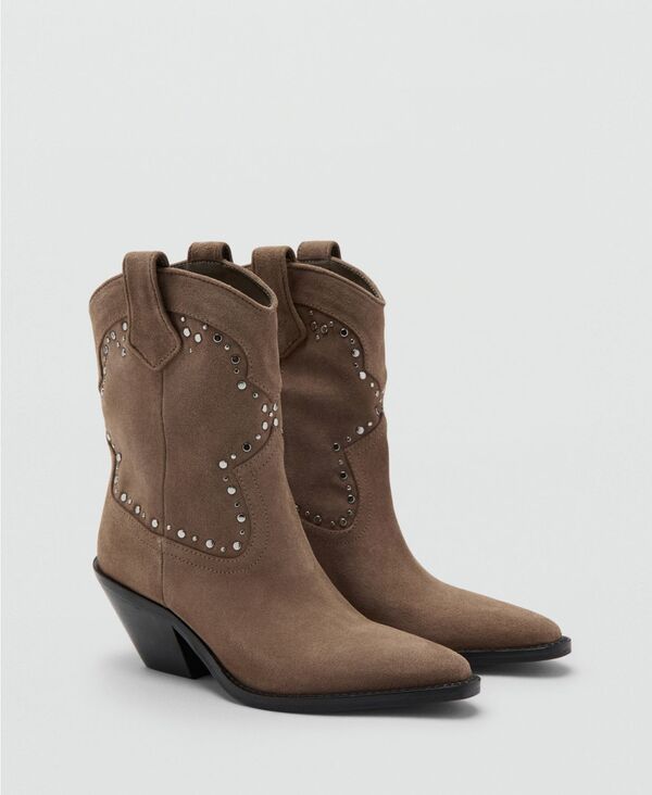 マンゴ レディース シューズ ブーツ・レインブーツ スエード アンクル MANGO Womenstudsuede Ankle Bootsand サンド