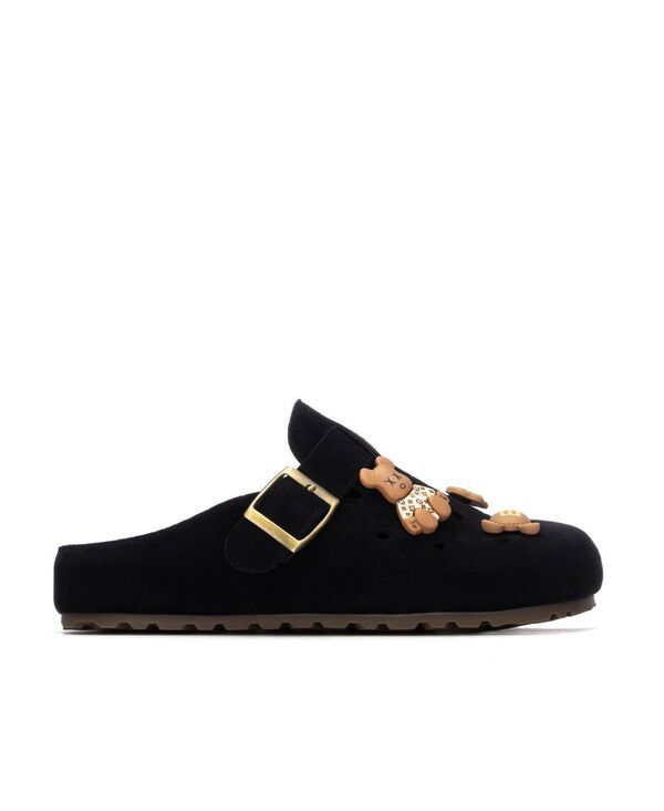 キシタイ レディース シューズ サンダル スエード XTI Womensuede Clogs With Teddy Bear Charms Black ブラック