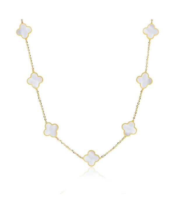 ザ・ラブリー レディース アクセサリー ネックレス・チョーカー・ペンダントトップ レース The Lovery Small Mother of Pearl Clover Necklace 14K Wh