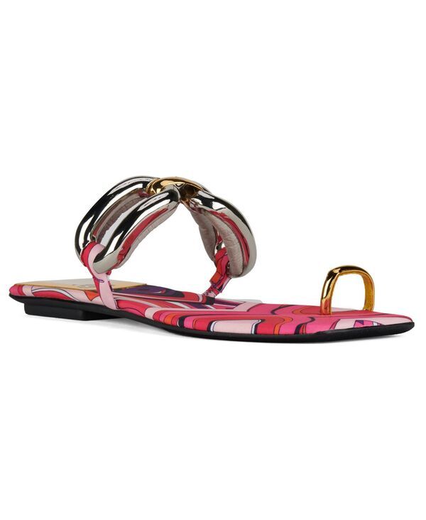 ジェフリー キャンベル レディース シューズ サンダル Jeffrey Campbell Womens Guilded ChainEmbellished Flat Sandals Red Pink M