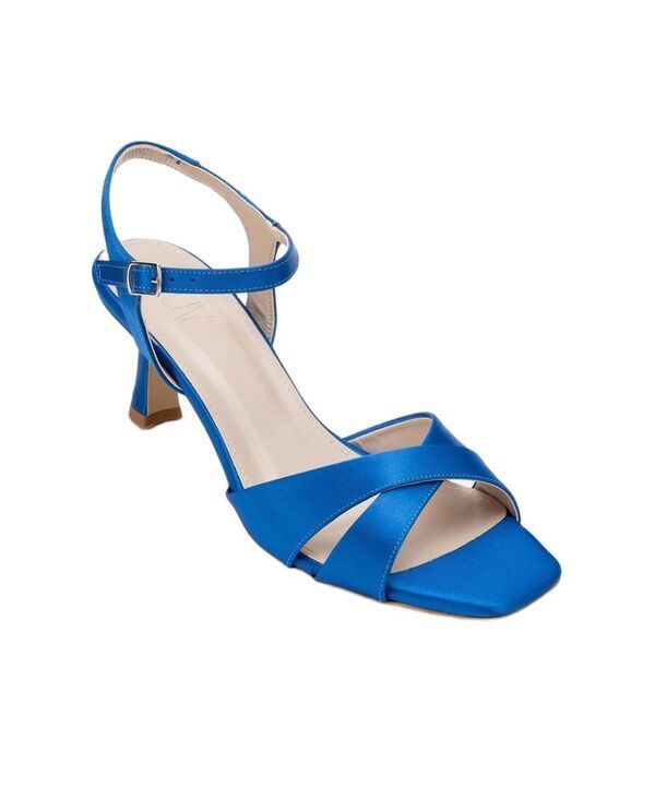 プロローグシューズ レディース サンダル Prologue Shoes Womens Melin Crosstrap Stiletto Sandal Sax blue satin ブルー