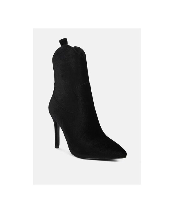 ラグアンドコー レディース シューズ ブーツ・レインブーツ ベルベット アンクル Rag Co NATLOVE Womens Velvet Cow Girl ankle boot Black ブラック