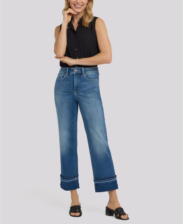 エヌワイディージェイ レディース ボトムス デニムパンツ プチ ジーンズ NYDJ Petite Bailey Relaxed Straight Jeans withem Detail and Lif