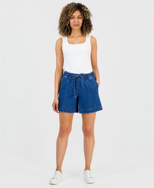 スタイルアンドコー レディース ボトムス ハーフパンツ・ショーツ プチ ショートパンツ デニム Style Co Petite PullOn HighRise Denim Shortsol Wash