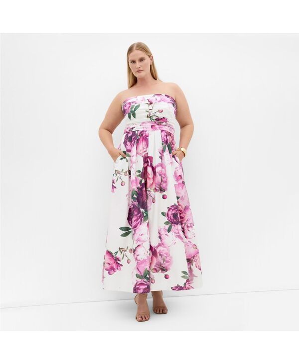 シティーシック レディース トップス ワンピース プリント ノースリーブ マキシ CITY CHIC Womens Rosalee Sleeveless Print Maxi Dress Ivory