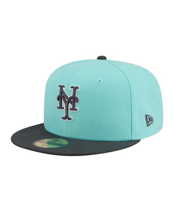 ニューエラ メンズ アクセサリー 帽子 New Era Mens TurquoiseCharcoal New York Mets TwoTone Color Pack 59FIFTY Fitted H