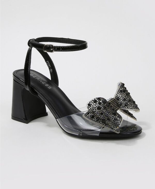 バーネス レディース シューズ サンダル ヒール BERNESS Womens Fiora Rhinestonembellished Butterfly Bow Block Heel Dressand