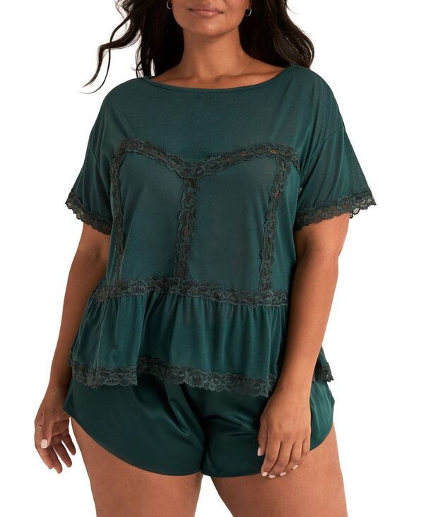 アドアミー レディース アンダーウェア ナイトウェア プラスサイズ Adore Me Plusize Patrice Pajama Set Dark green グリーン