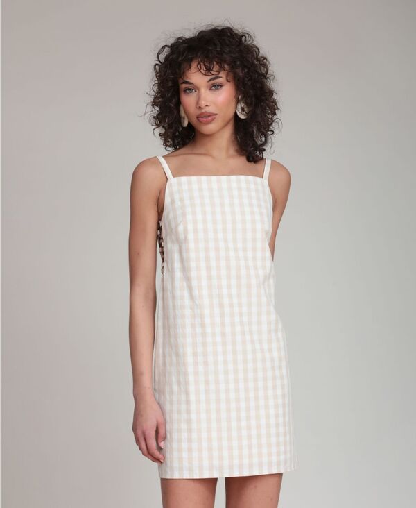アヴェックレフィーユ レディース トップス ワンピース ギンガムチェック ミニ ギンガム Avec Les Filles Womens Gingham SquareNeck Mini Dress Be