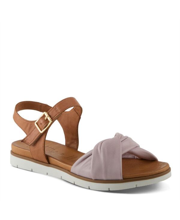 スプリングステップ レディース シューズ サンダル レザー Spring Step Nihira Womens Flat Sandal with Tubular Leather Upper Lilac