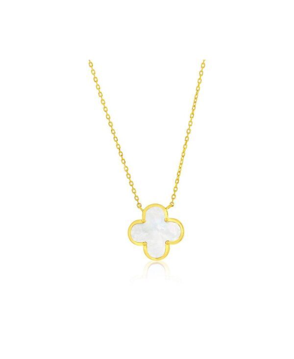 シモナ レディース アクセサリー ネックレス・チョーカー・ペンダントトップ レース Simona Sterling Silver Mother of Pearl Clover Necklace Gol