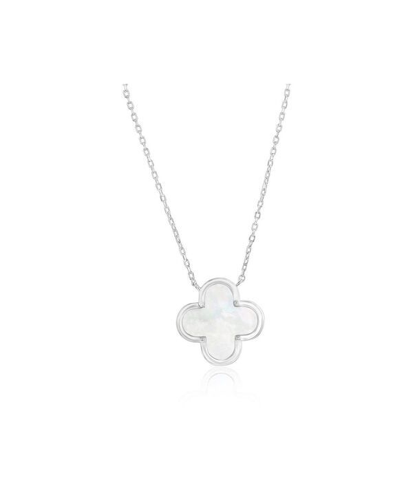 シモナ レディース アクセサリー ネックレス・チョーカー・ペンダントトップ レース Simona Sterling Silver Mother of Pearl Clover Necklace Sil