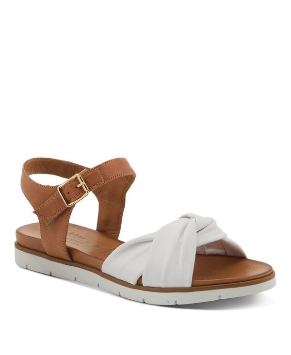 スプリングステップ レディース シューズ サンダル レザー Spring Step Nihira Womens Flat Sandal with Tubular Leather Upper White