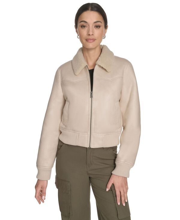 リーバイス レディース アウター ジャケット・ブルゾン Levis Womens Long Sleeve Western Bomber Jacket Almond Milk