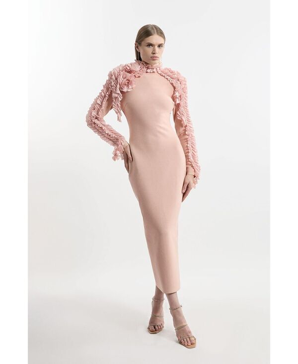 カレンミレン レディース トップス ワンピース ミディ Karen Millen Womens Bandage Detail Midi Dress Blush ブラッシュ