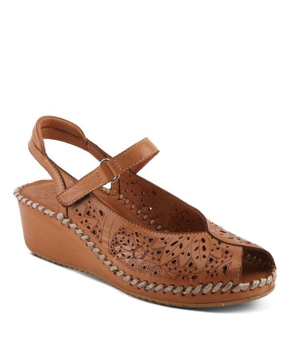 スプリングステップ レディース シューズ サンダル レザー Spring Step Womensantonio Wedges with Leather Upper Camel キャメル