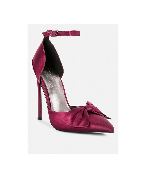 ラグアンドコー レディース シューズ サンダル サテン Rag Co DINGLES Womens Bow Embellished Satin Stiletto Sandals Medium red