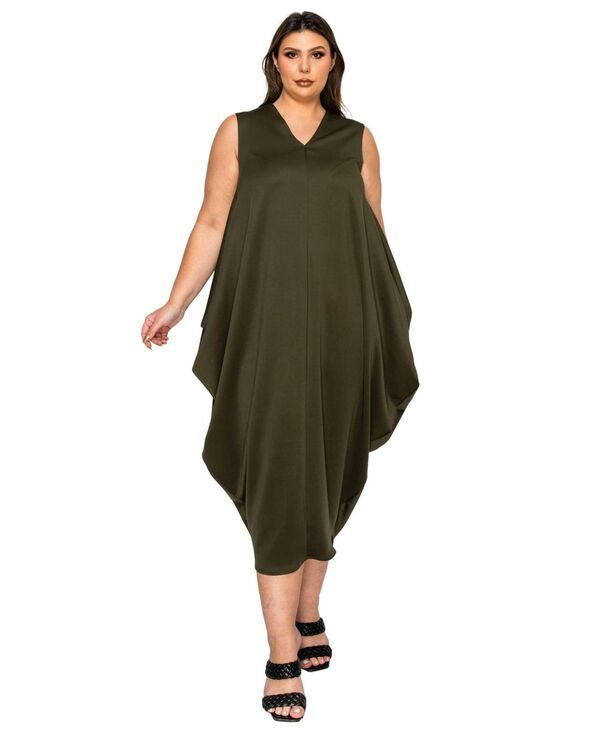 リブド レディース トップス ワンピース プラスサイズ ノースリーブ L I V D Plusize Clover Sleeveless Bubble Hem Dress Army アーミー