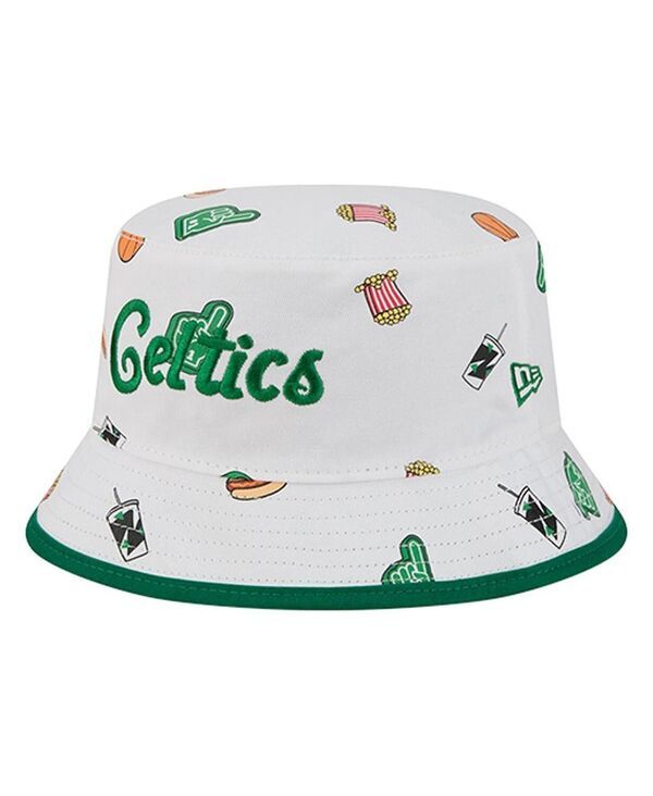ニューエラ メンズ アクセサリー 帽子 New Era Mens White Boston Celtics Team Cheereversible Bucket Hat White ホワイト
