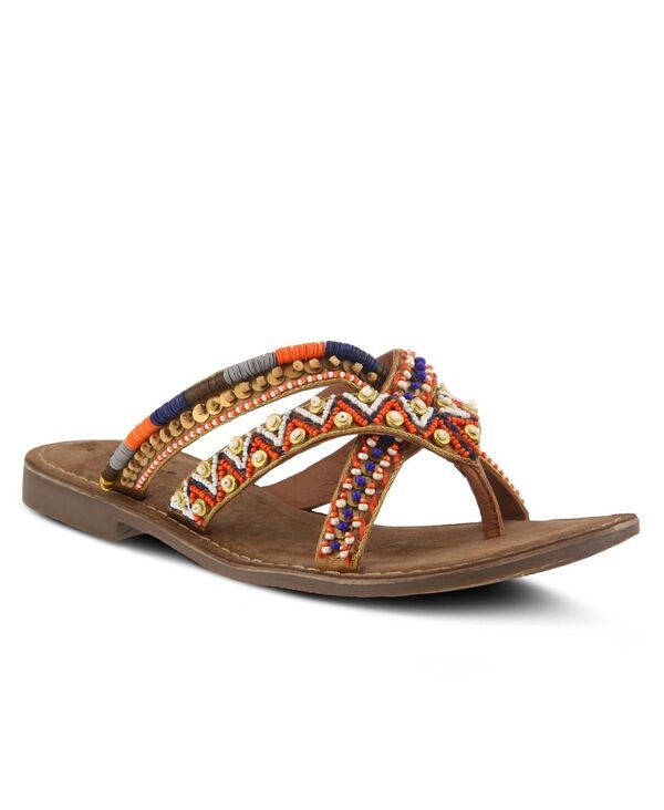 アズーラ レディース シューズ サンダル Azura Womenspring Step Triage Flat Sandal Tan タン