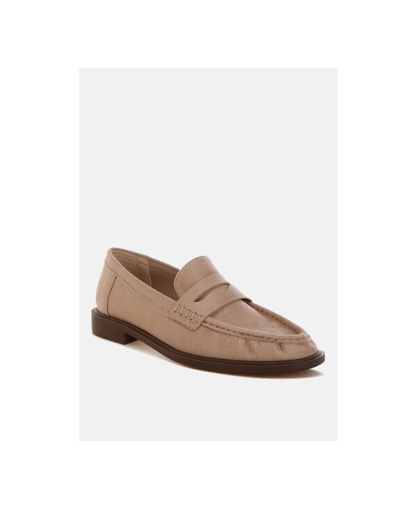 ロンドンラグ レディース シューズ スリッポン・ローファー ヒール London Rag Womens Fhalko Penny Strap Low Block Heeloafers Beige Mi