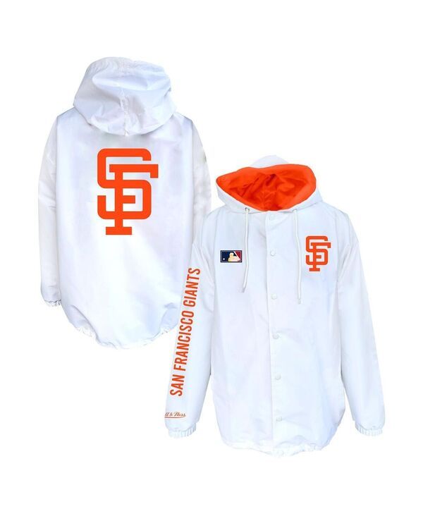ミッチェルネス メンズ アウター ジャケット・ブルゾン フーデッドジャケットール Mitchell Ness Mens White San Francisco Giants Big Tall Full